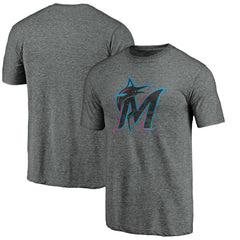 Miami Marlins Weathered Official Logo Tri-Blend T-Shirt - MLB T-shirts