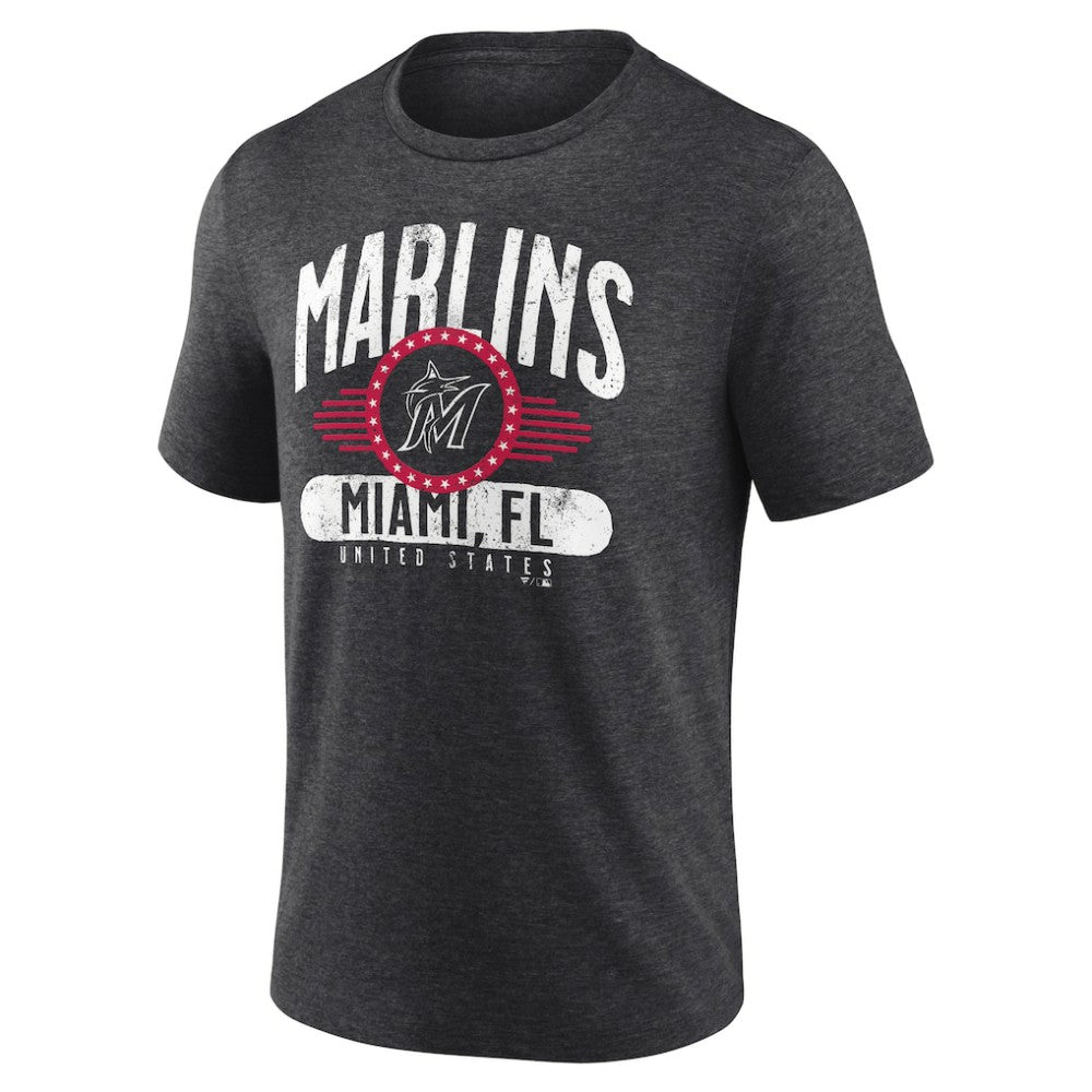 Miami Marlins Badge of Honor Tri-Blend T-Shirt - MLB T-shirts