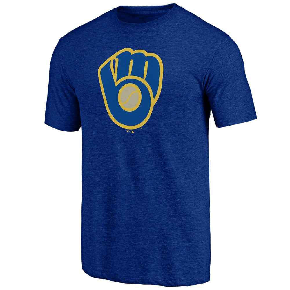 Milwaukee Brewers Cooperstown Official Logo Tri-Blend T-Shirt - MLB T-shirts