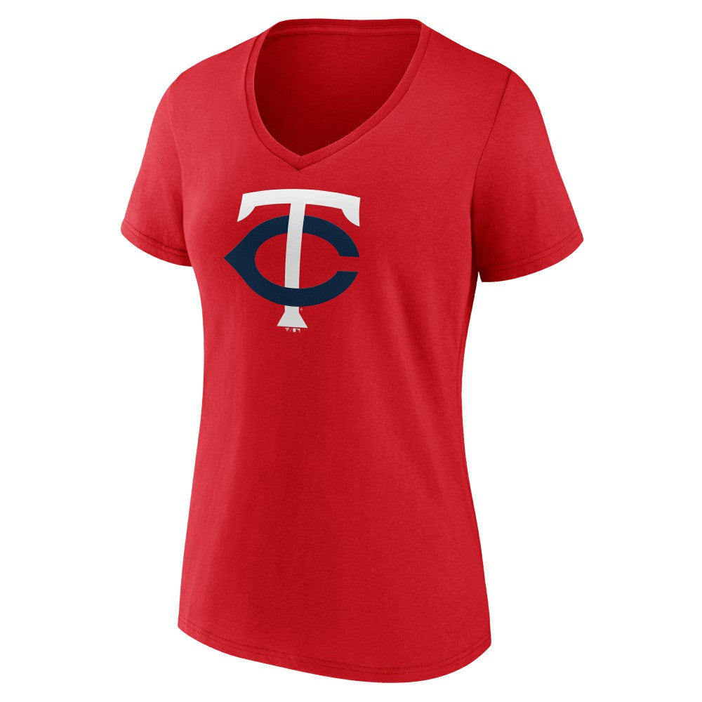 Minnesota Twins Women's Official Logo V-Neck T-Shirt - MLB T-shirts