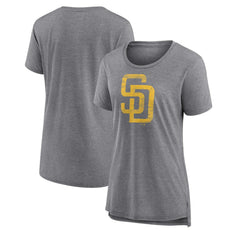 San Diego Padres Women's Weathered Official Logo Tri-Blend T-Shirt - MLB T-shirts