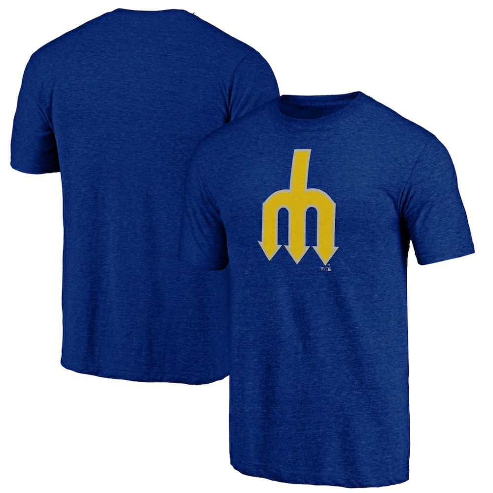 Seattle Mariners Cooperstown Official Logo Tri-Blend T-Shirt - MLB T-shirts