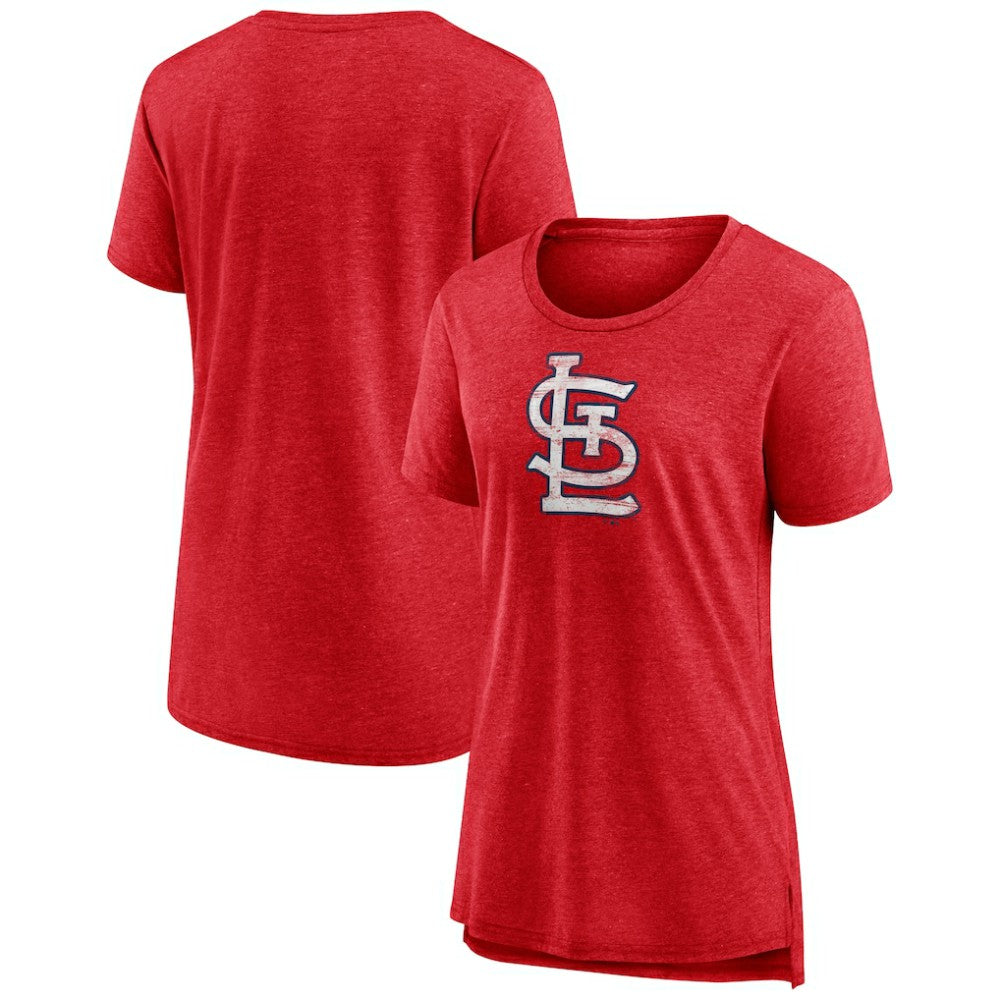 St. Louis Cardinals Women's Weathered Official Logo Tri-Blend T-Shirt - MLB T-shirts