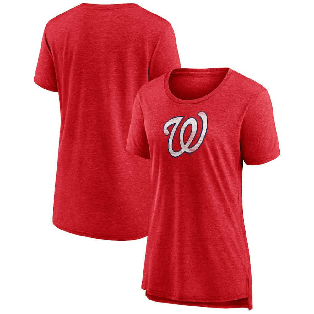 Washington Nationals Women's Weathered Official Logo Tri-Blend T-Shirt - MLB T-shirts