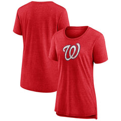 Washington Nationals Women's Weathered Official Logo Tri-Blend T-Shirt - MLB T-shirts