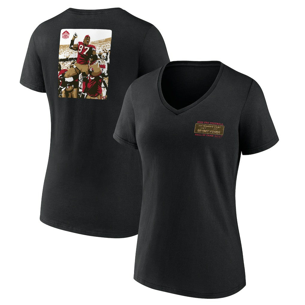San Francisco 49ers Bryant Young  Women's Hall of Fame V-Neck T-Shirt | NFL On sale