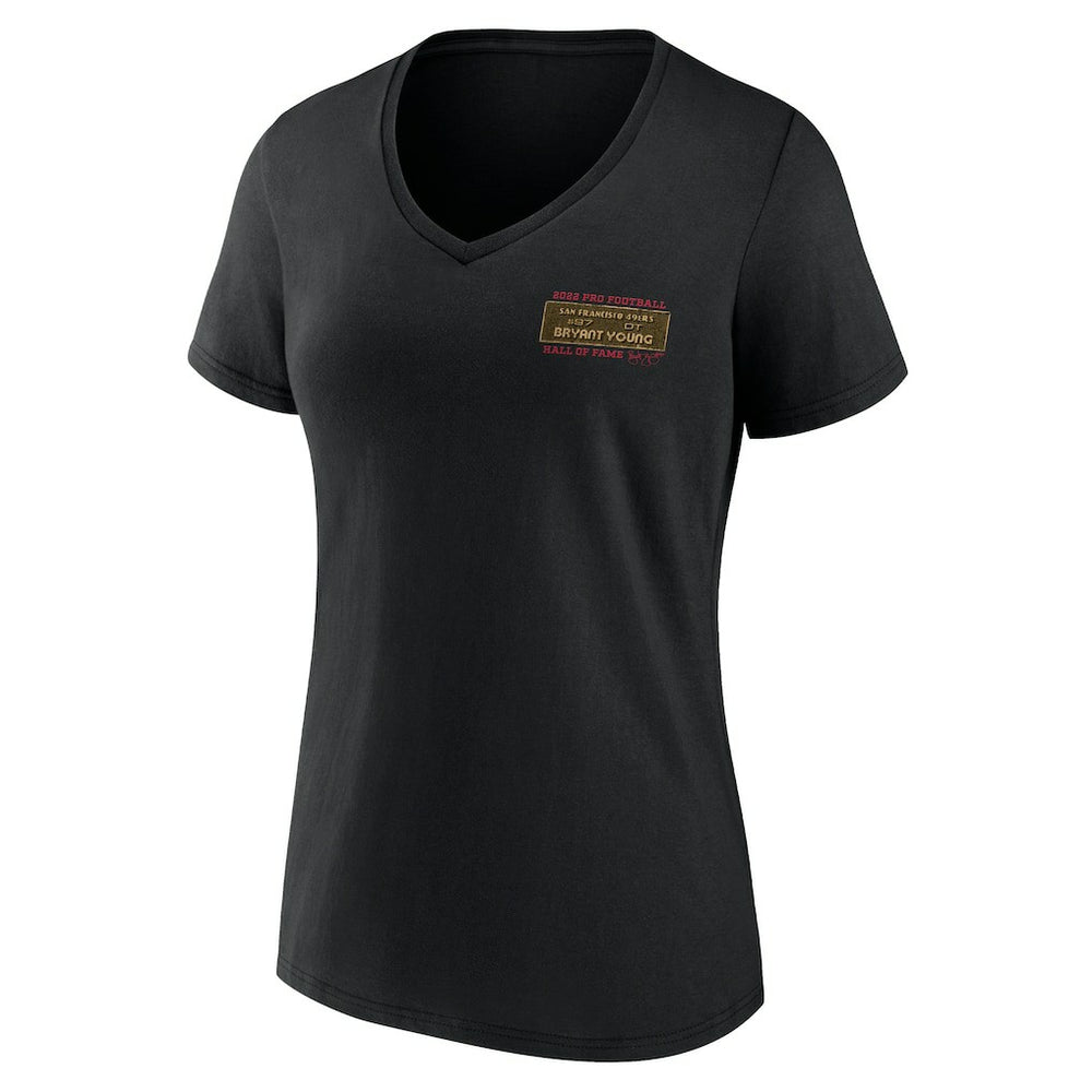 San Francisco 49ers Bryant Young  Women's Hall of Fame V-Neck T-Shirt | NFL On sale