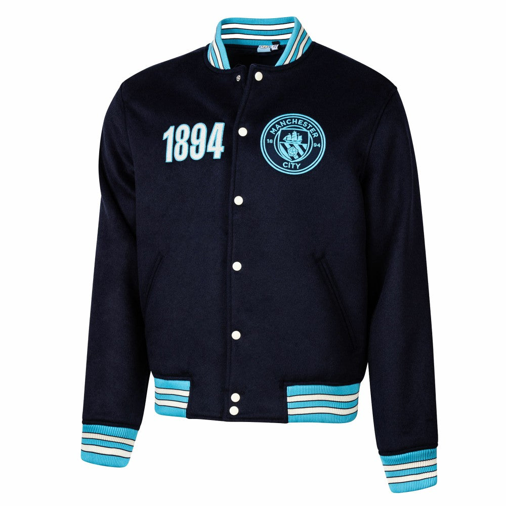 Manchester City Sport Design Sweden Free Kick Wool Varsity Jacket