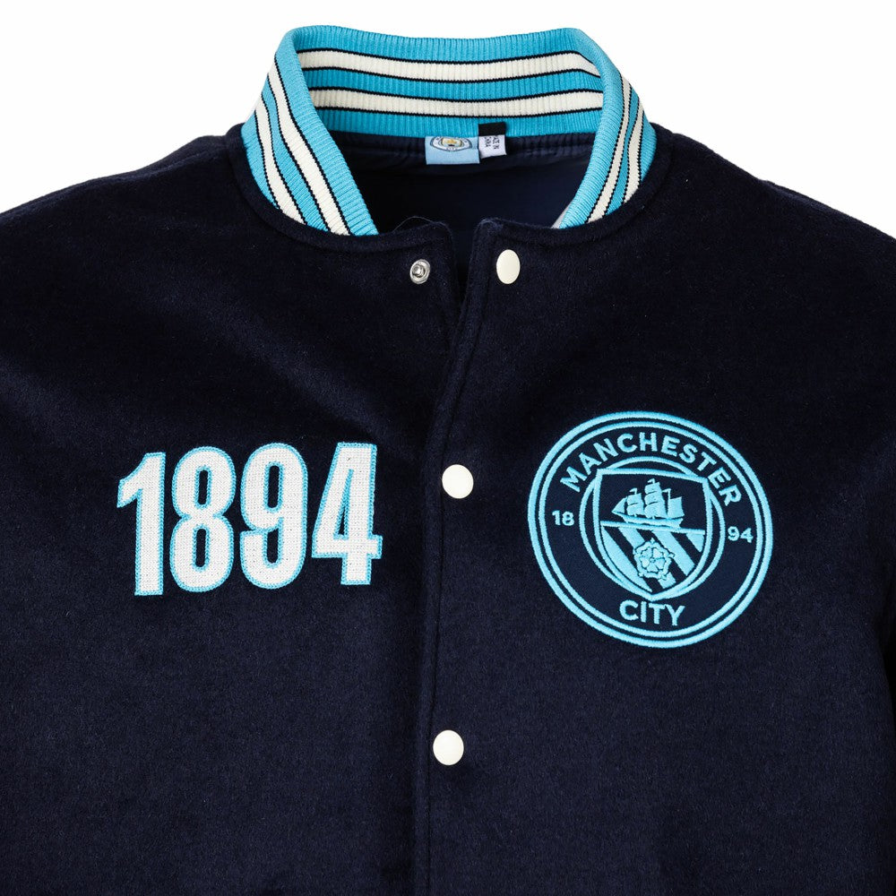 Manchester City Sport Design Sweden Free Kick Wool Varsity Jacket