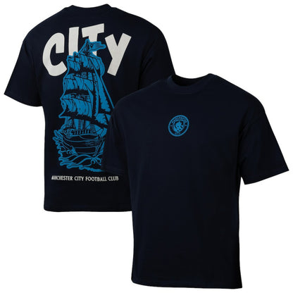 Manchester City Sport Design Sweden Youth Game Day Graphic T-Shirt Discount - Navy