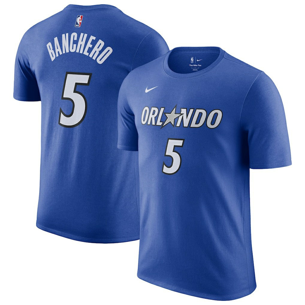 Blue Paolo Banchero Orlando Magic Icon Edition Name & Number T-Shirt | NBA
