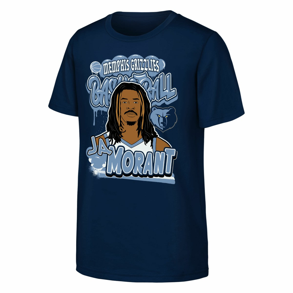 Navy Ja Morant Memphis Grizzlies Outerstuff Youth Baller T-Shirt | NBA
