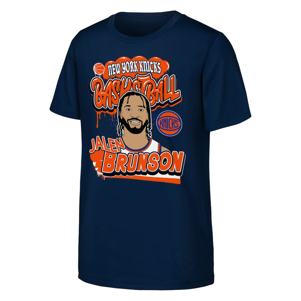 Navy Jalen Brunson New York Knicks Outerstuff Youth Baller T-Shirt | NBA