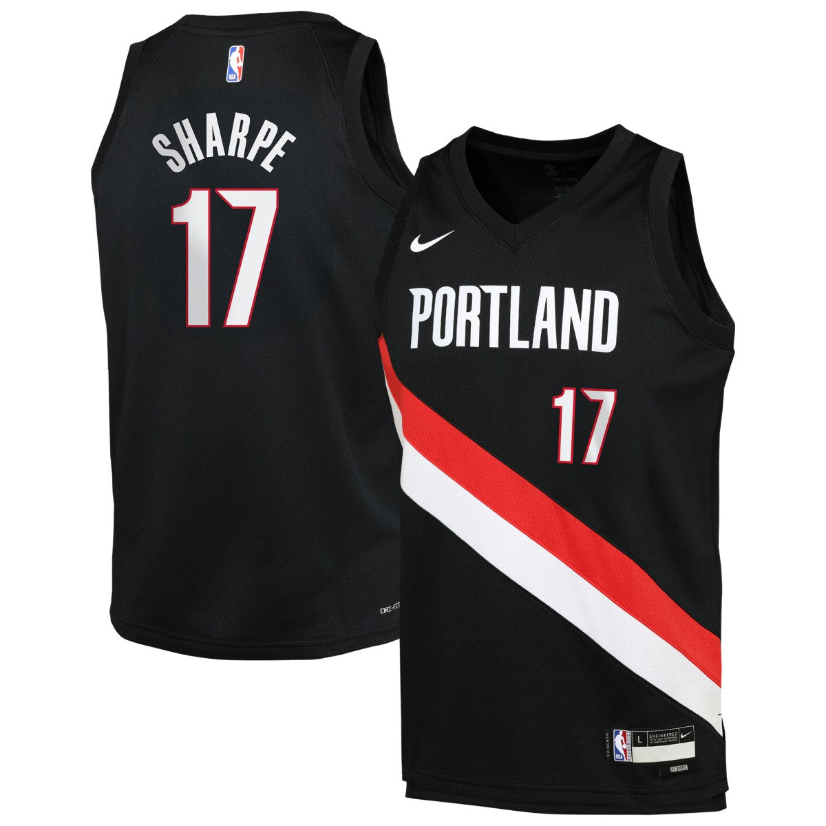 Black Shaedon Sharpe Portland Trail Blazers Youth Icon Edition Swingman Jersey | NBA