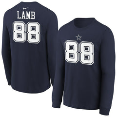 Dallas Cowboys CeeDee Lamb  Youth Player Name & Number Long Sleeve T-Shirt | NFL Sale