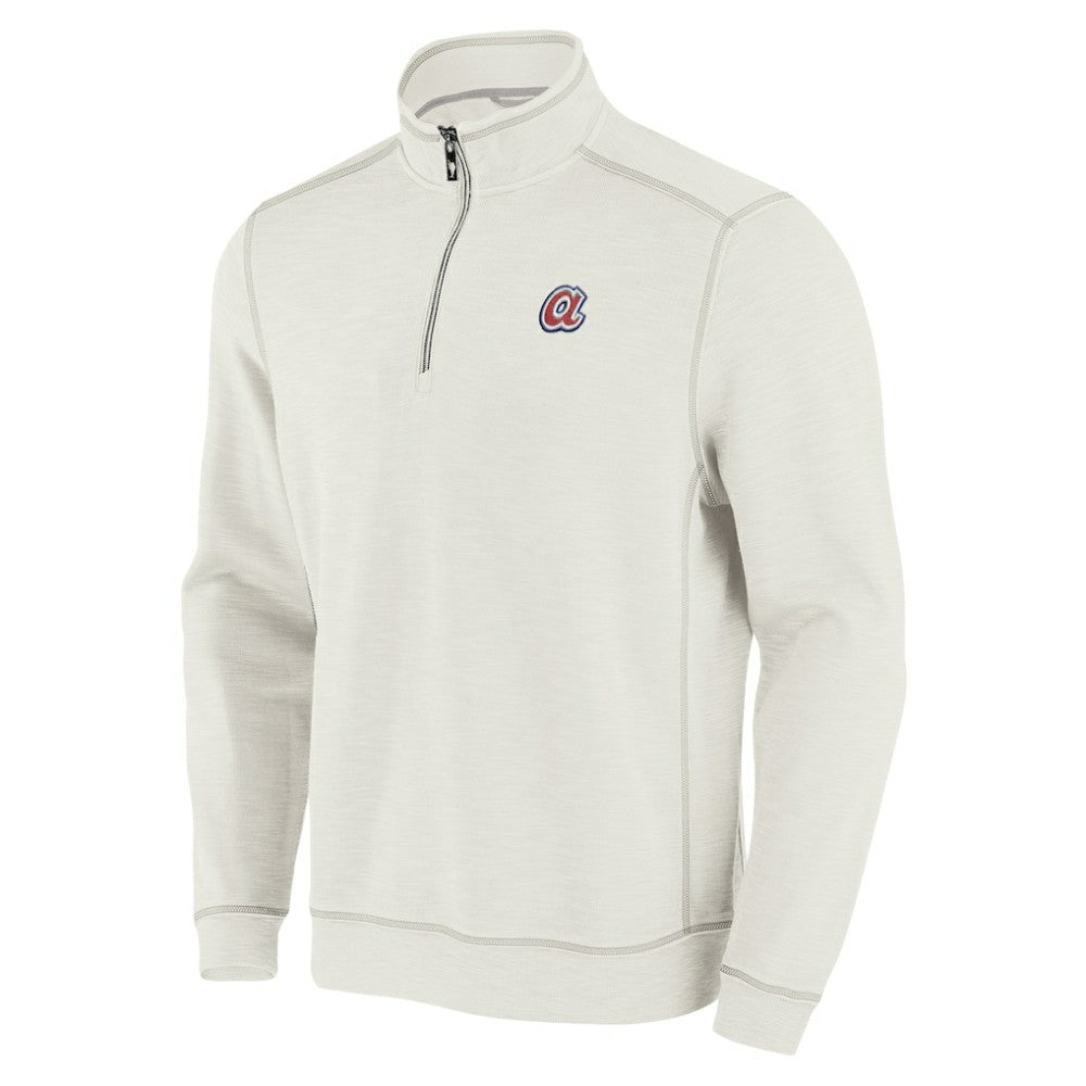 Atlanta Braves Tommy Bahama Sport Tobago Bay Tri-Blend Half-Zip Sweatshirt - MLB Sweatshirts
