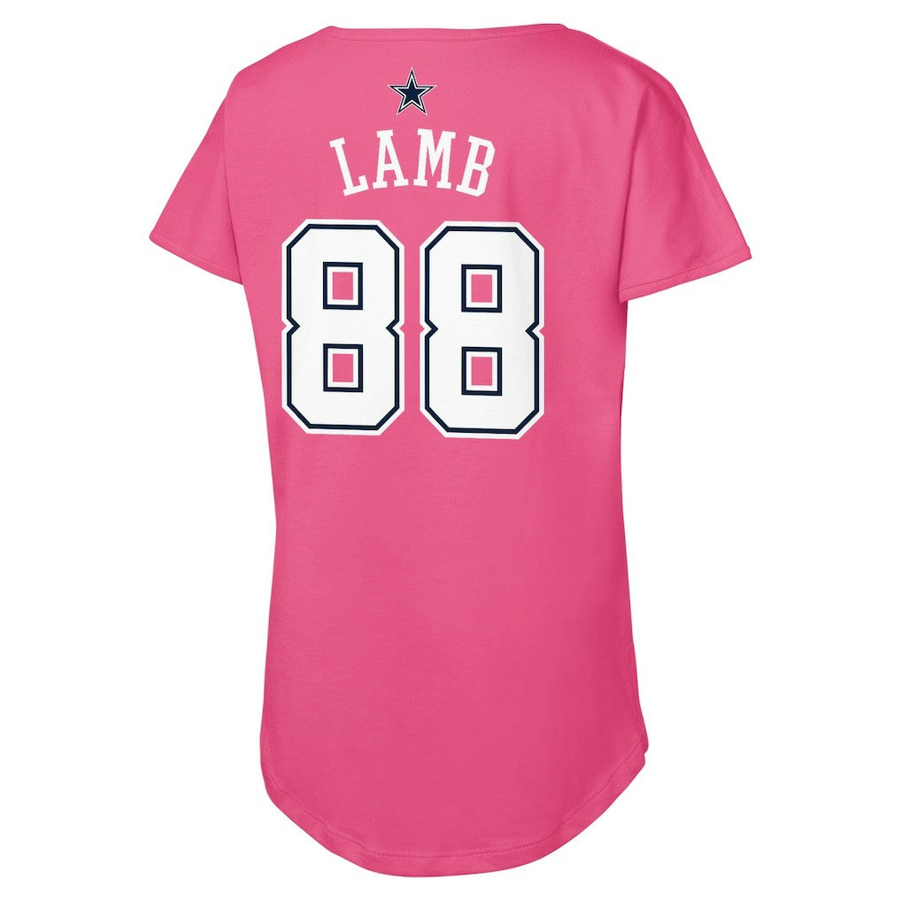 Dallas Cowboys CeeDee Lamb  Girls Youth Player Name & Number T-Shirt | NFL Outlet