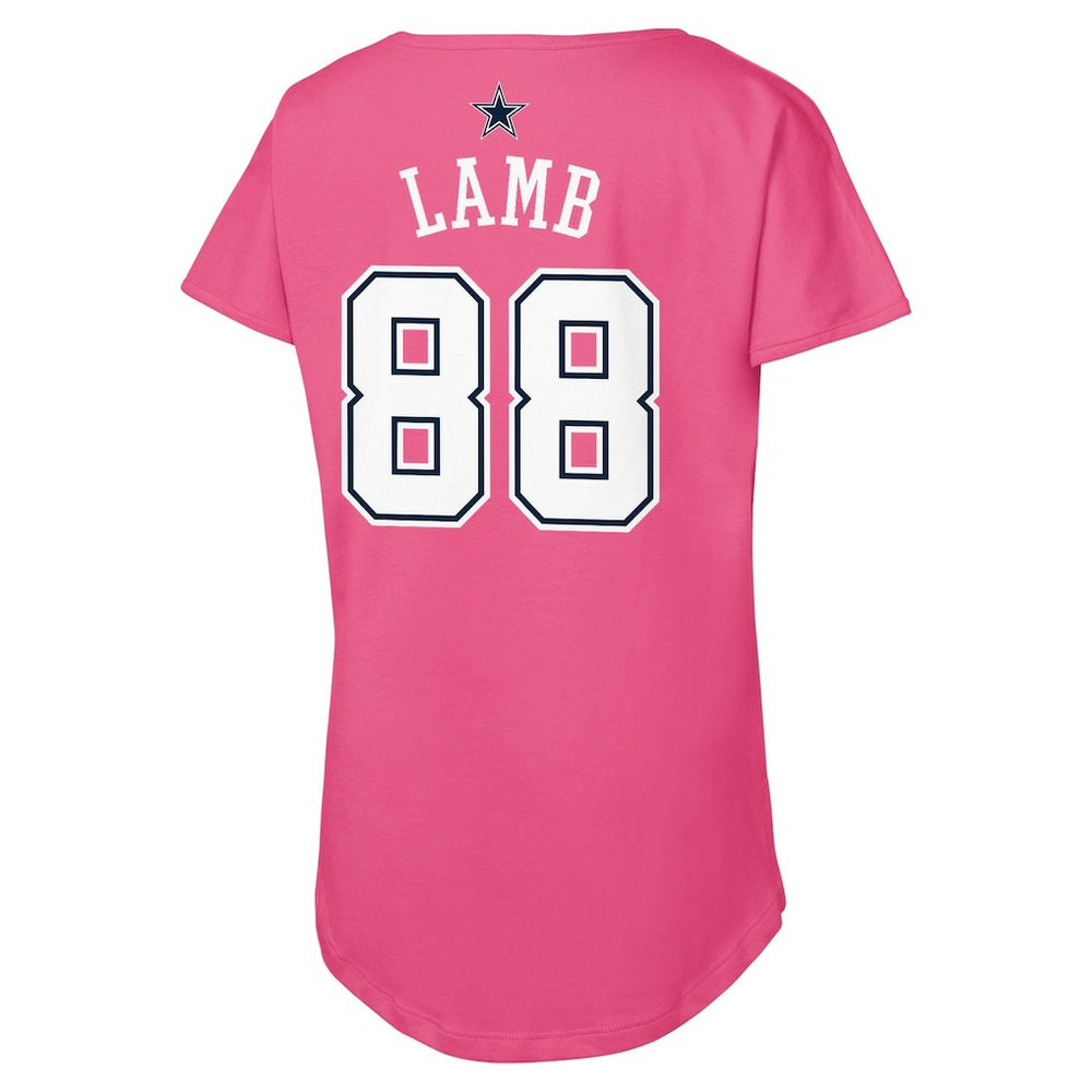 Dallas Cowboys CeeDee Lamb  Girls Youth Player Name & Number T-Shirt | NFL Outlet