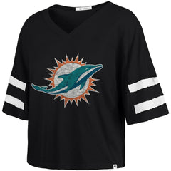 Miami Dolphins '47 Women's Premier Scout Cropped V-Neck T-Shirt | NFL Online