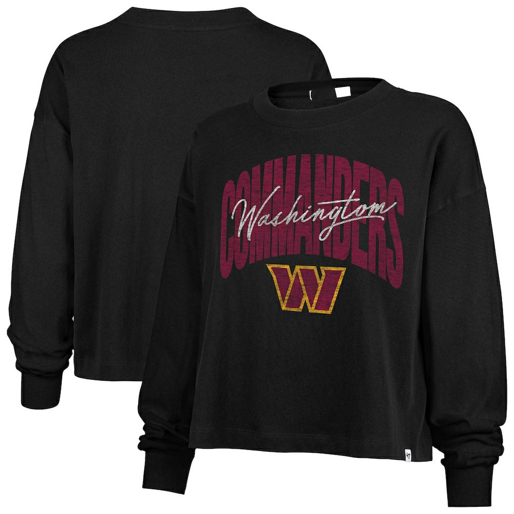 Washington Commanders '47 Women's Muse Sydney Long Sleeve Cropped T-Shirt | NFL Discount