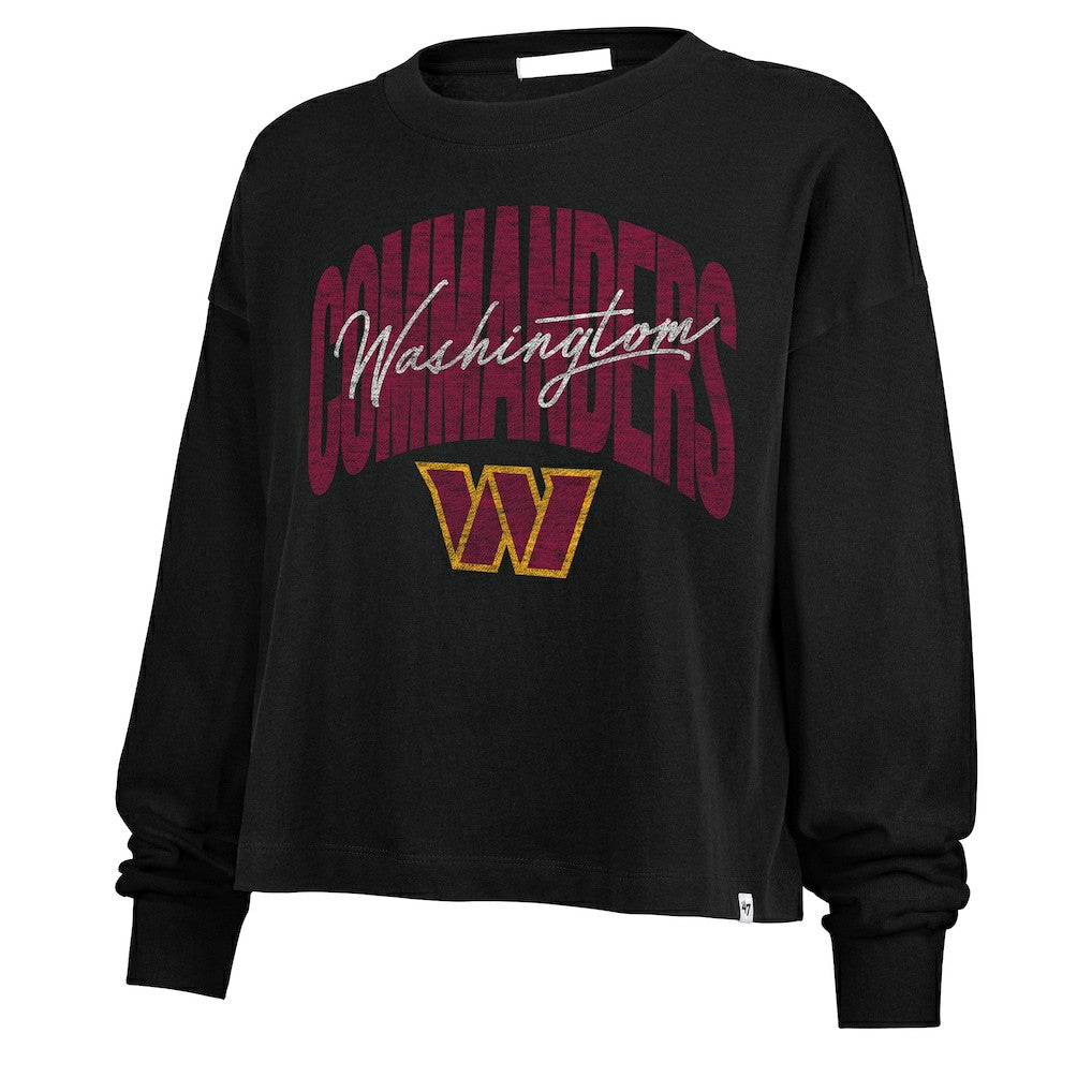 Washington Commanders '47 Women's Muse Sydney Long Sleeve Cropped T-Shirt | NFL Discount
