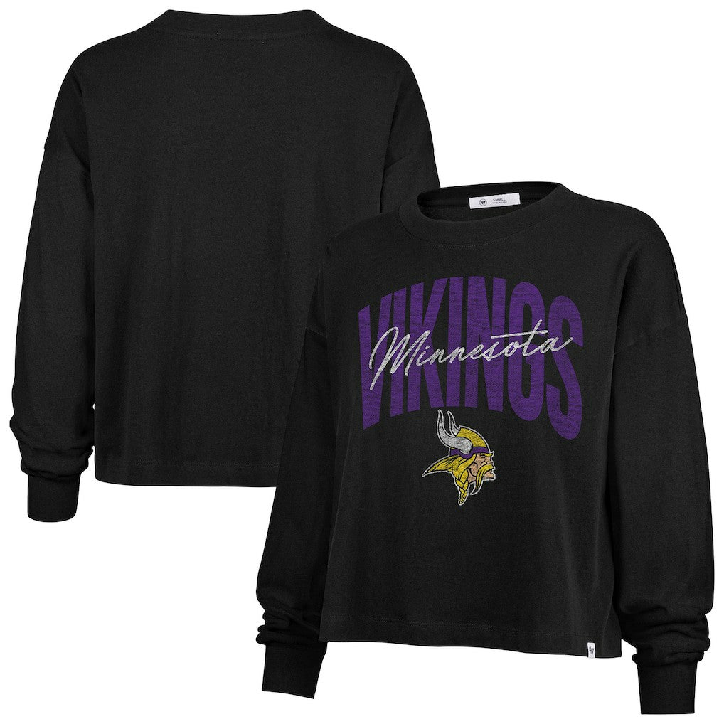 Minnesota Vikings '47 Women's Muse Sydney Long Sleeve Cropped T-Shirt | NFL Sale