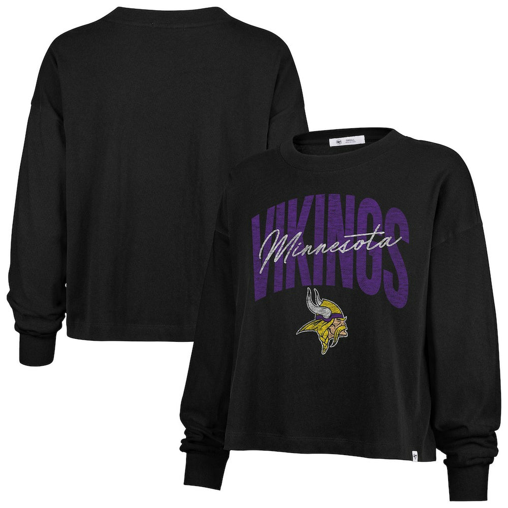 Minnesota Vikings '47 Women's Muse Sydney Long Sleeve Cropped T-Shirt | NFL Sale