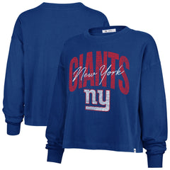 New York Giants '47 Women's Muse Sydney Long Sleeve Cropped T-Shirt | NFL Outlet
