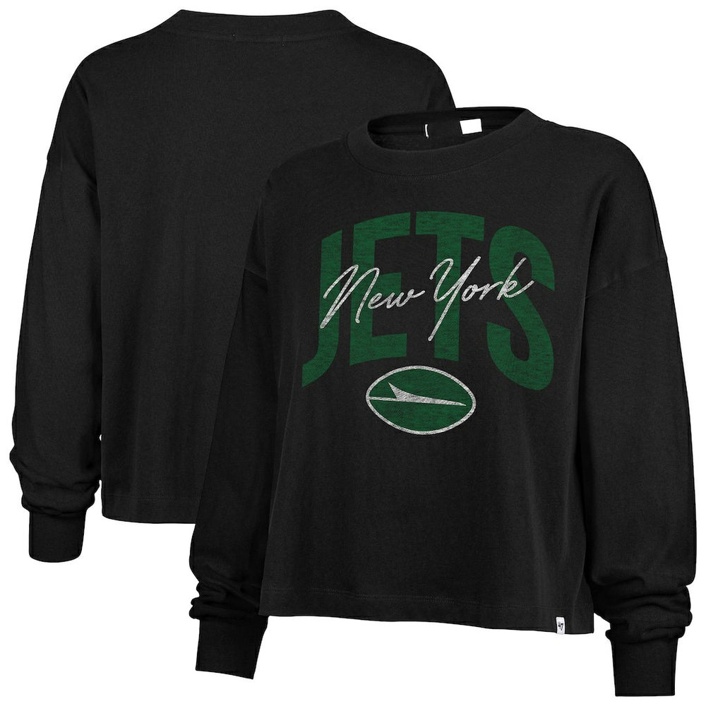 New York Jets '47 Women's Muse Sydney Long Sleeve Cropped T-Shirt | NFL On sale