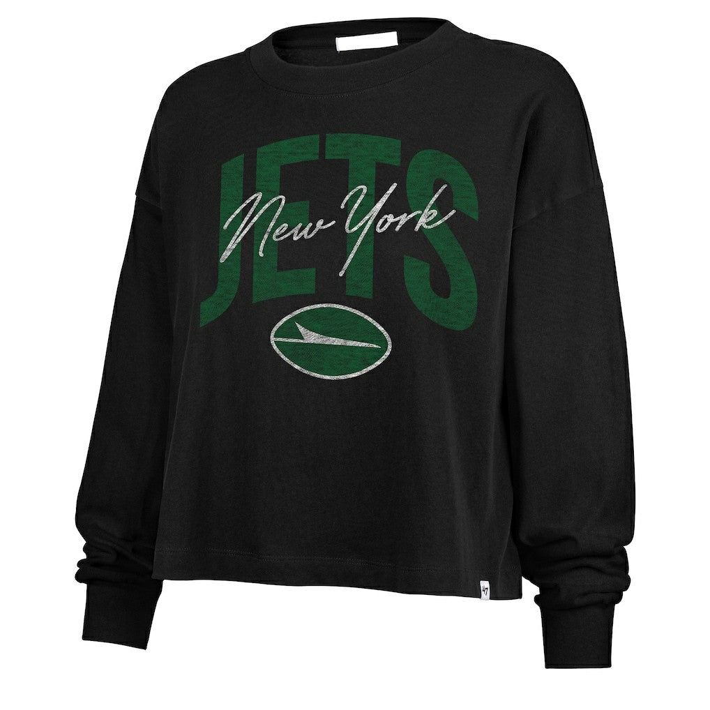 New York Jets '47 Women's Muse Sydney Long Sleeve Cropped T-Shirt | NFL On sale