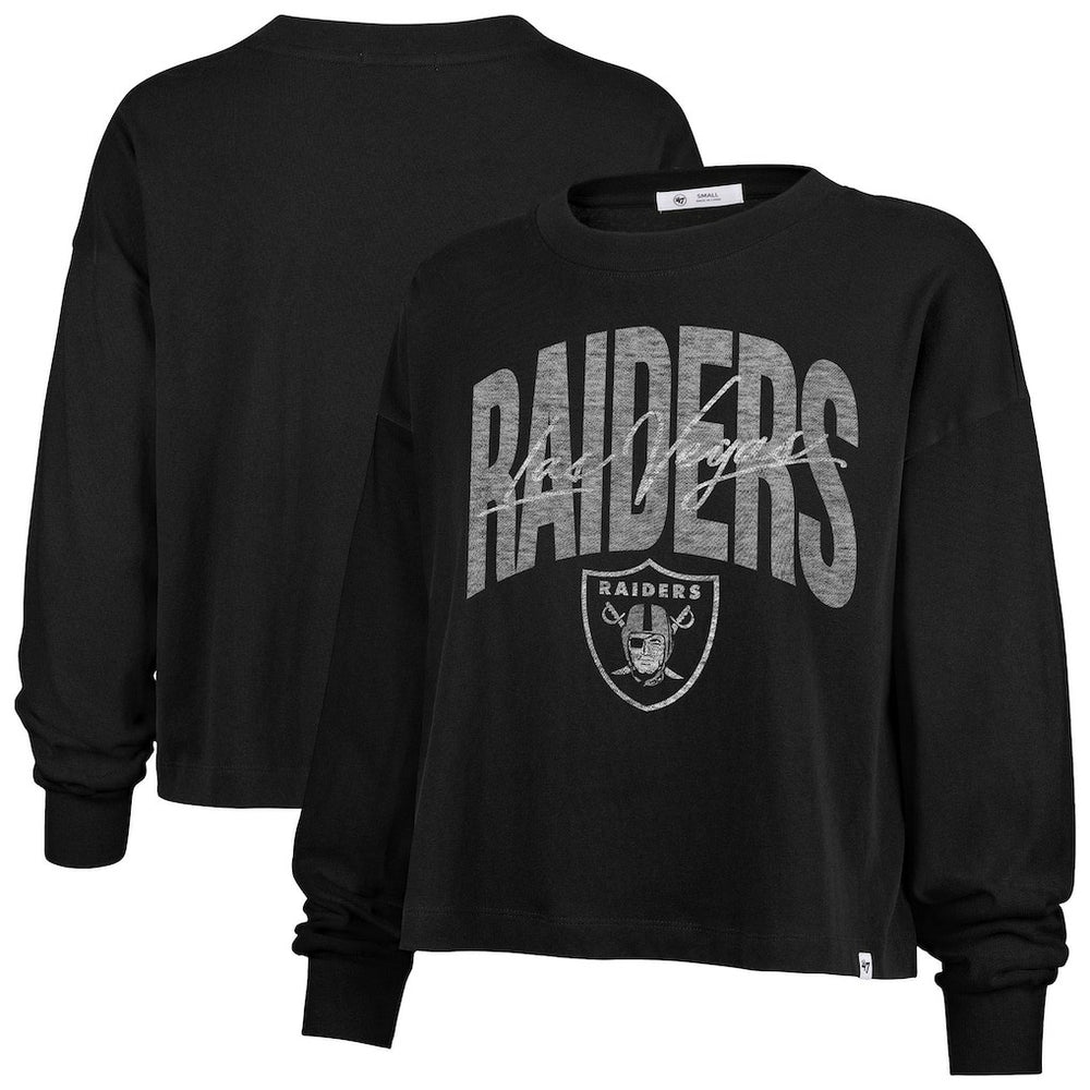 Las Vegas Raiders '47 Women's Muse Sydney Long Sleeve Cropped T-Shirt | NFL Near me