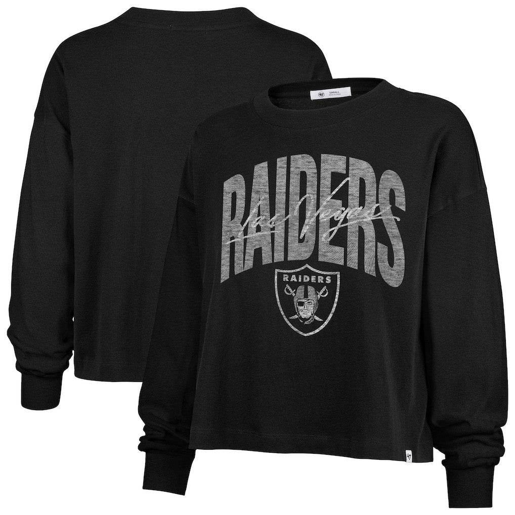 Las Vegas Raiders '47 Women's Muse Sydney Long Sleeve Cropped T-Shirt | NFL Near me