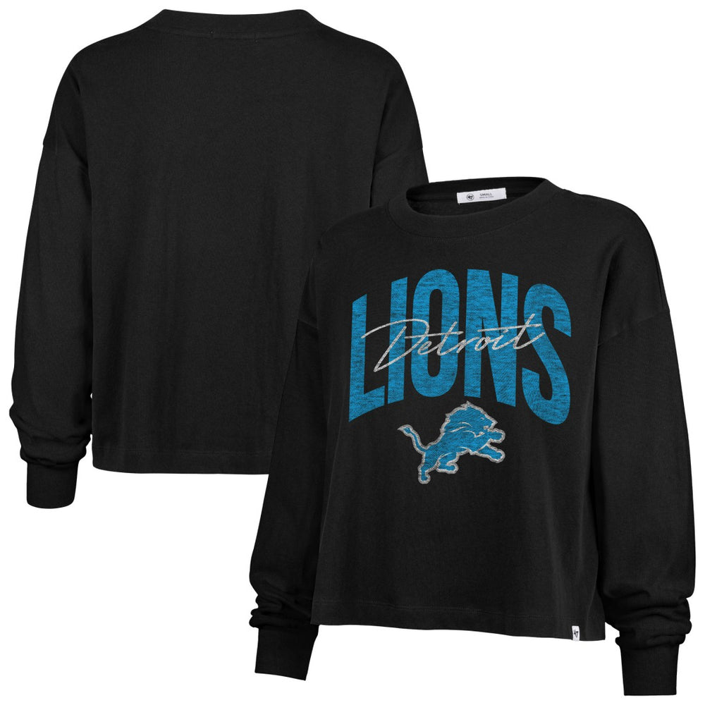 Detroit Lions '47 Women's Muse Sydney Long Sleeve Cropped T-Shirt | NFL Sale
