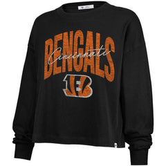 Cincinnati Bengals '47 Women's Muse Sydney Long Sleeve Cropped T-Shirt | NFL Outlet