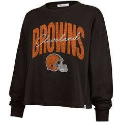 Cleveland Browns '47 Women's Muse Sydney Long Sleeve Cropped T-Shirt | NFL Hot