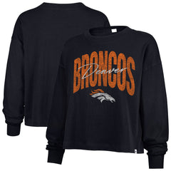 Denver Broncos '47 Women's Muse Sydney Long Sleeve Cropped T-Shirt | NFL On sale