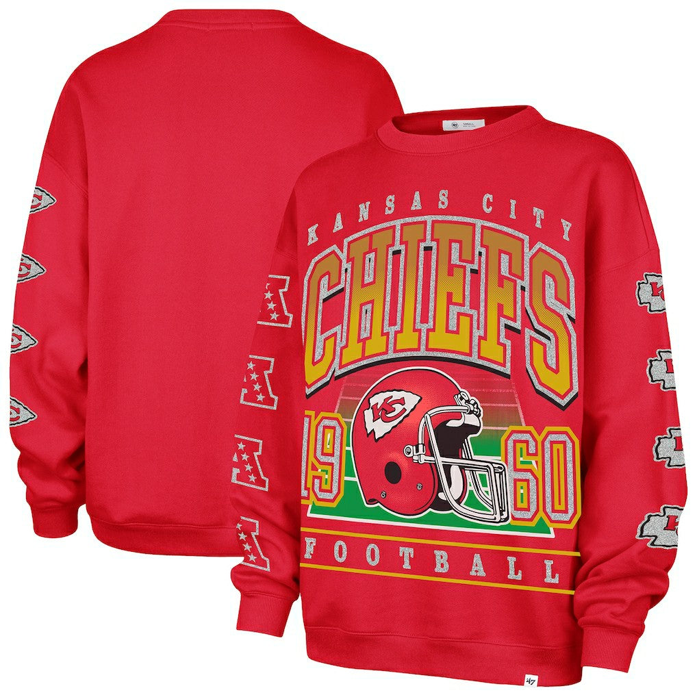 Kansas City Chiefs '47 Women's Go Big Oversized Pullover Sweatshirt | NFL Discount