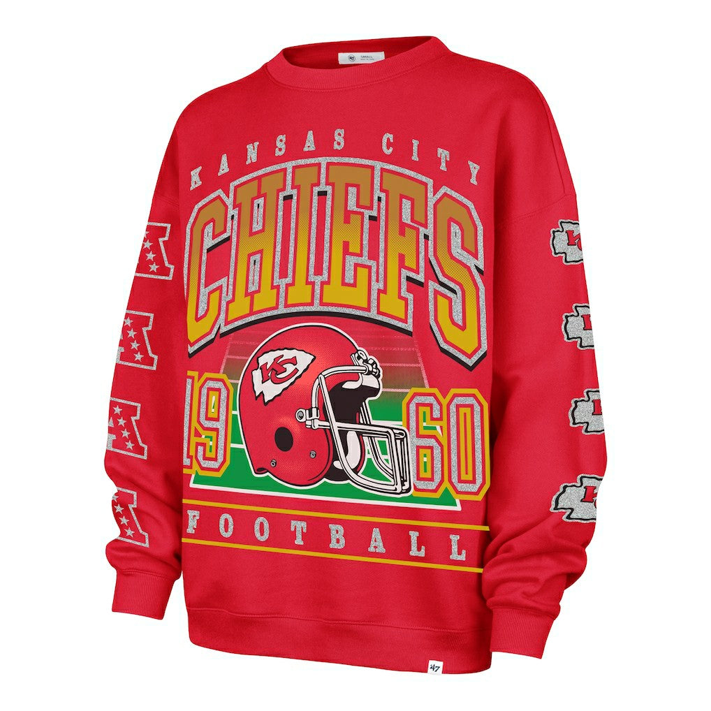 Kansas City Chiefs '47 Women's Go Big Oversized Pullover Sweatshirt | NFL Discount
