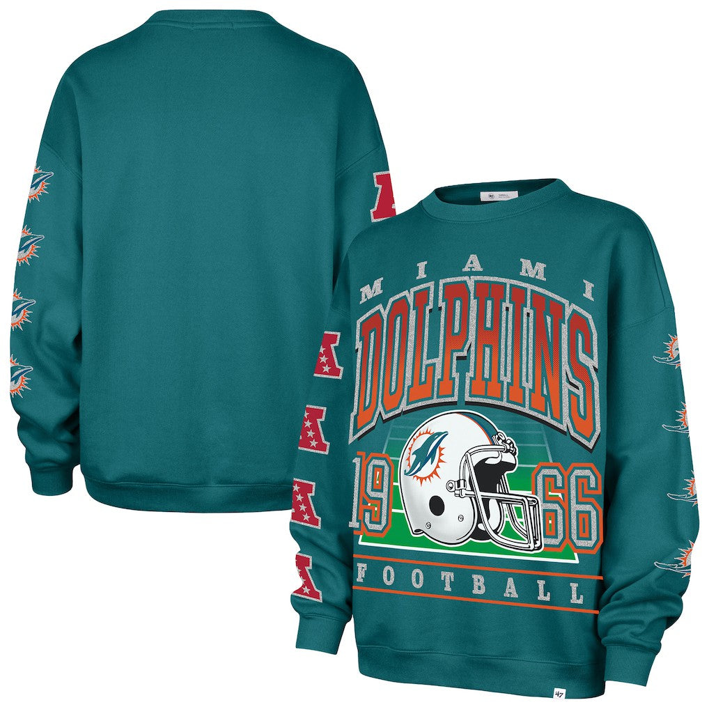 Miami Dolphins '47 Women's Go Big Oversized Pullover Sweatshirt | NFL Sale