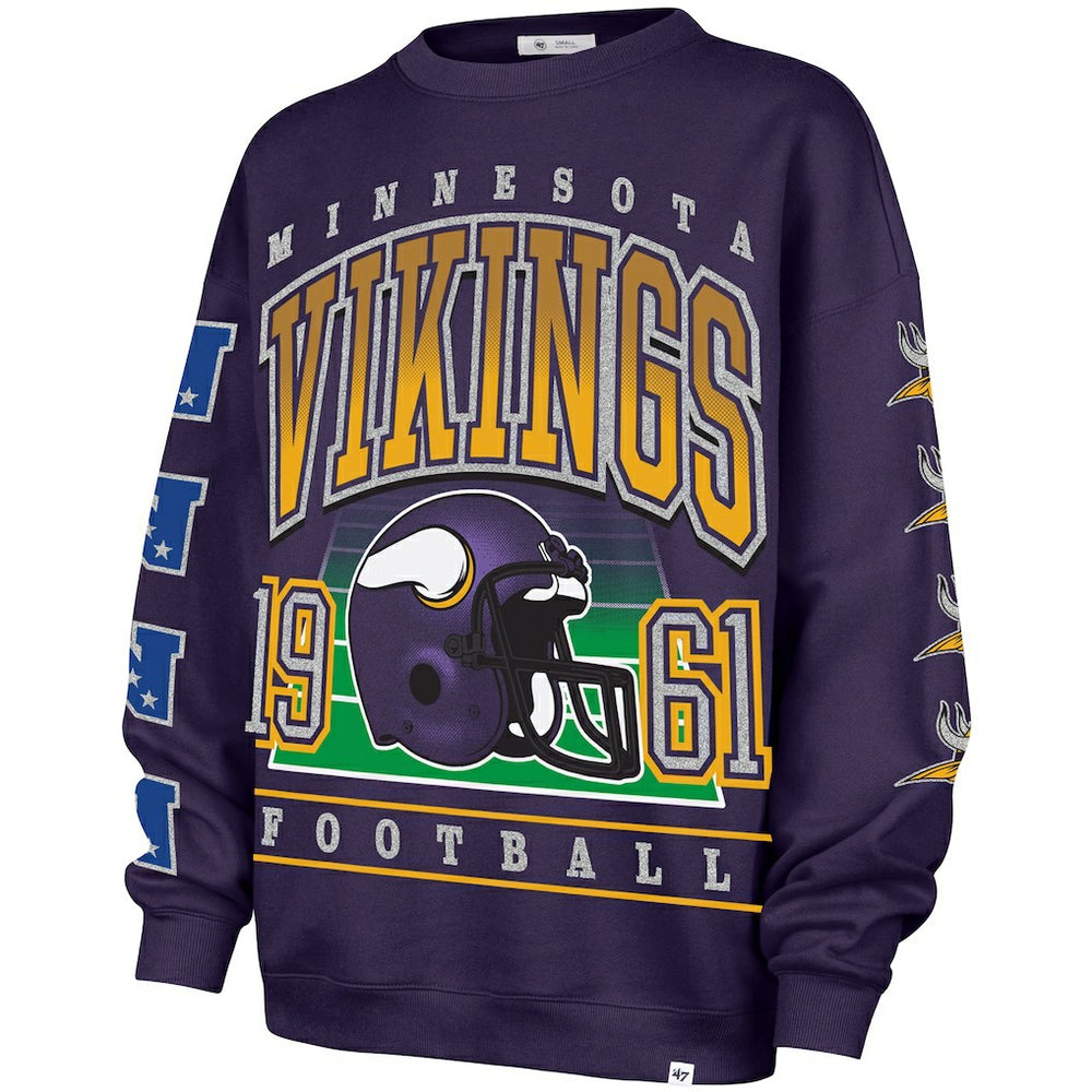 Minnesota Vikings '47 Women's Go Big Oversized Pullover Sweatshirt | NFL Online