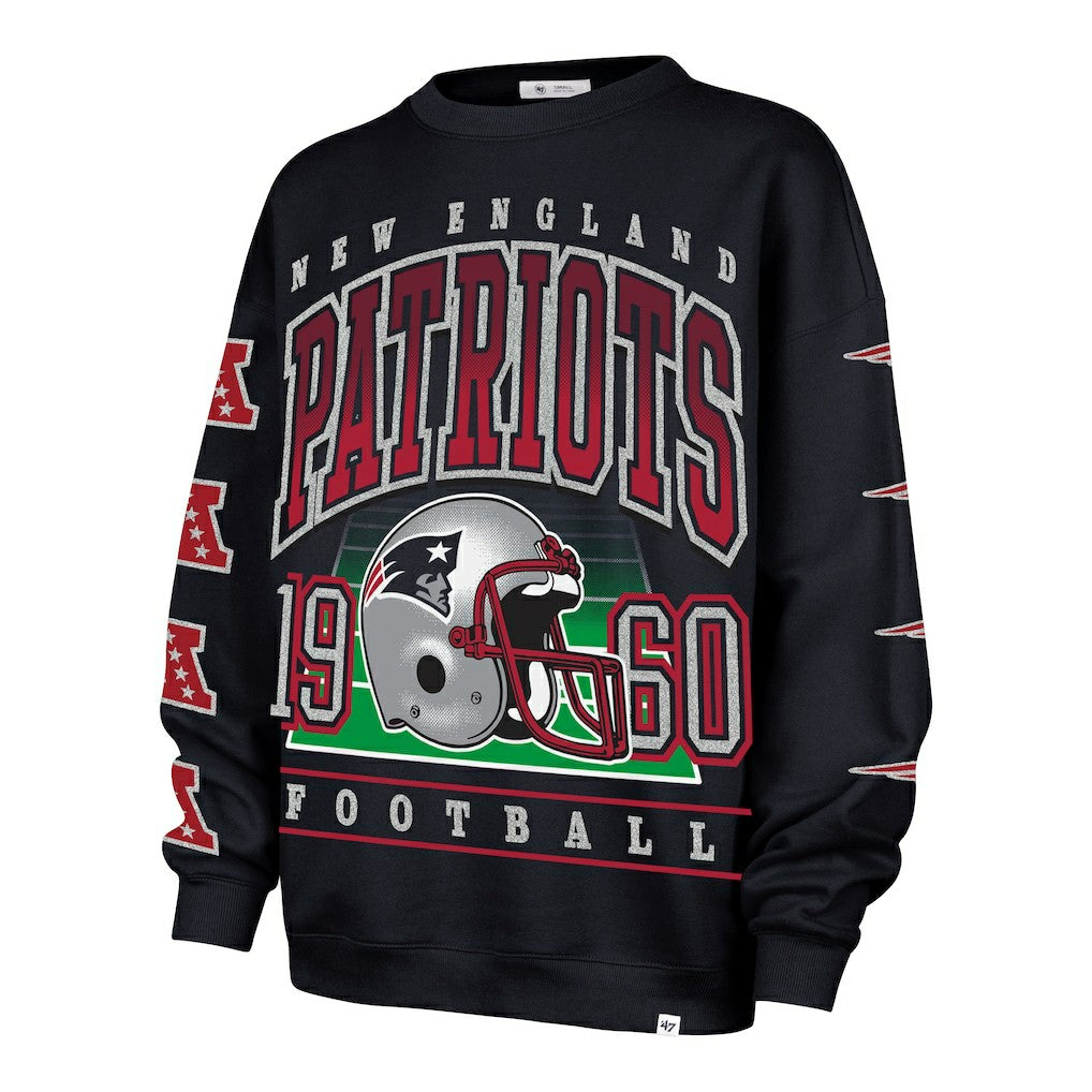 New England Patriots '47 Women's Go Big Oversized Pullover Sweatshirt | NFL Outlet