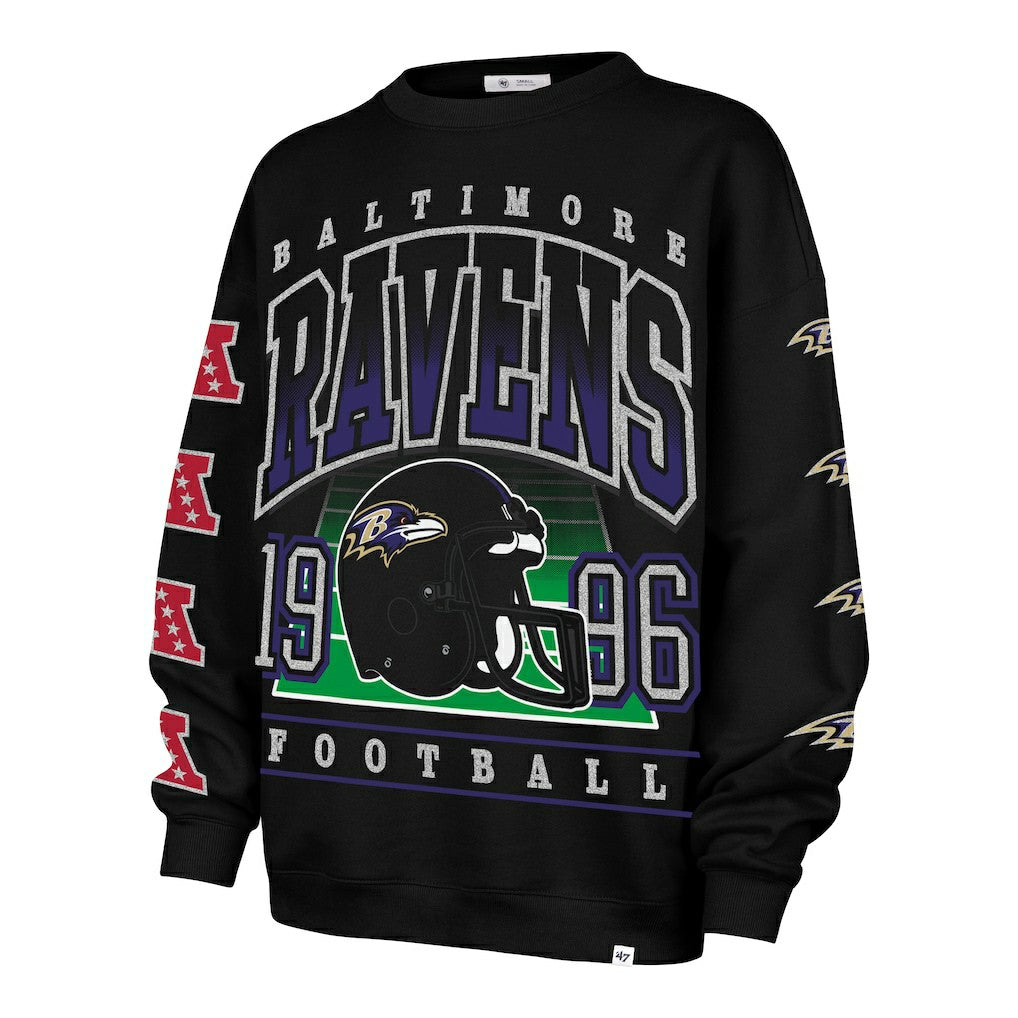 Baltimore Ravens '47 Women's Go Big Oversized Pullover Sweatshirt | NFL Outlet