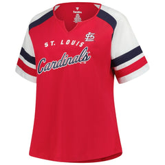 St. Louis Cardinals Profile Women's Plus Sized Arched Notch Neck T-Shirt - MLB T-shirts