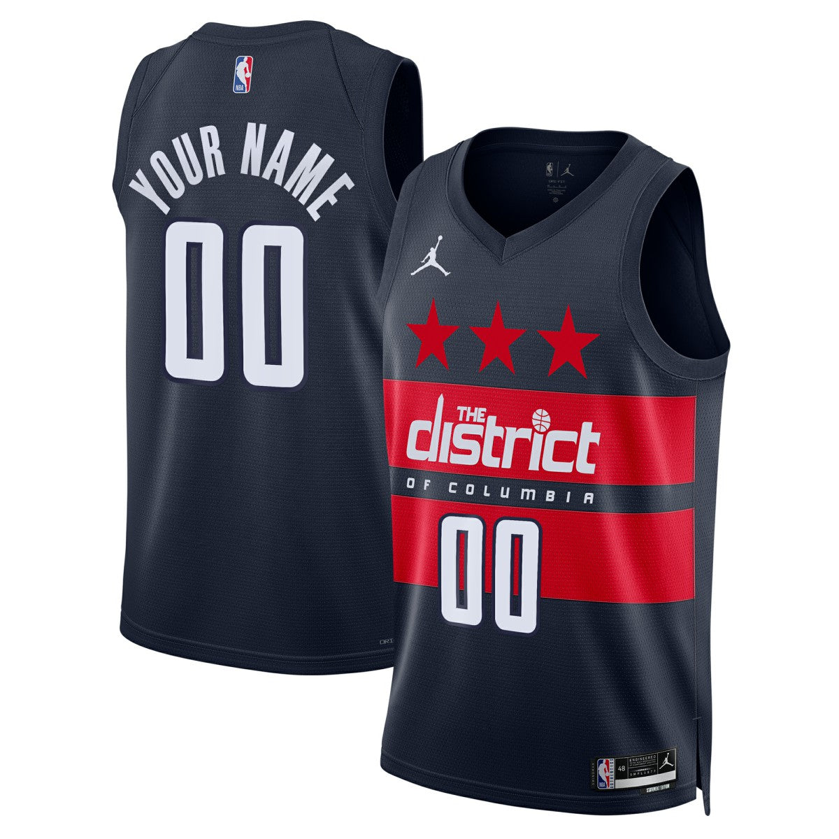 Navy Washington Wizards Jordan Brand Unisex 2024/25 Custom Swingman Jersey | NBA
