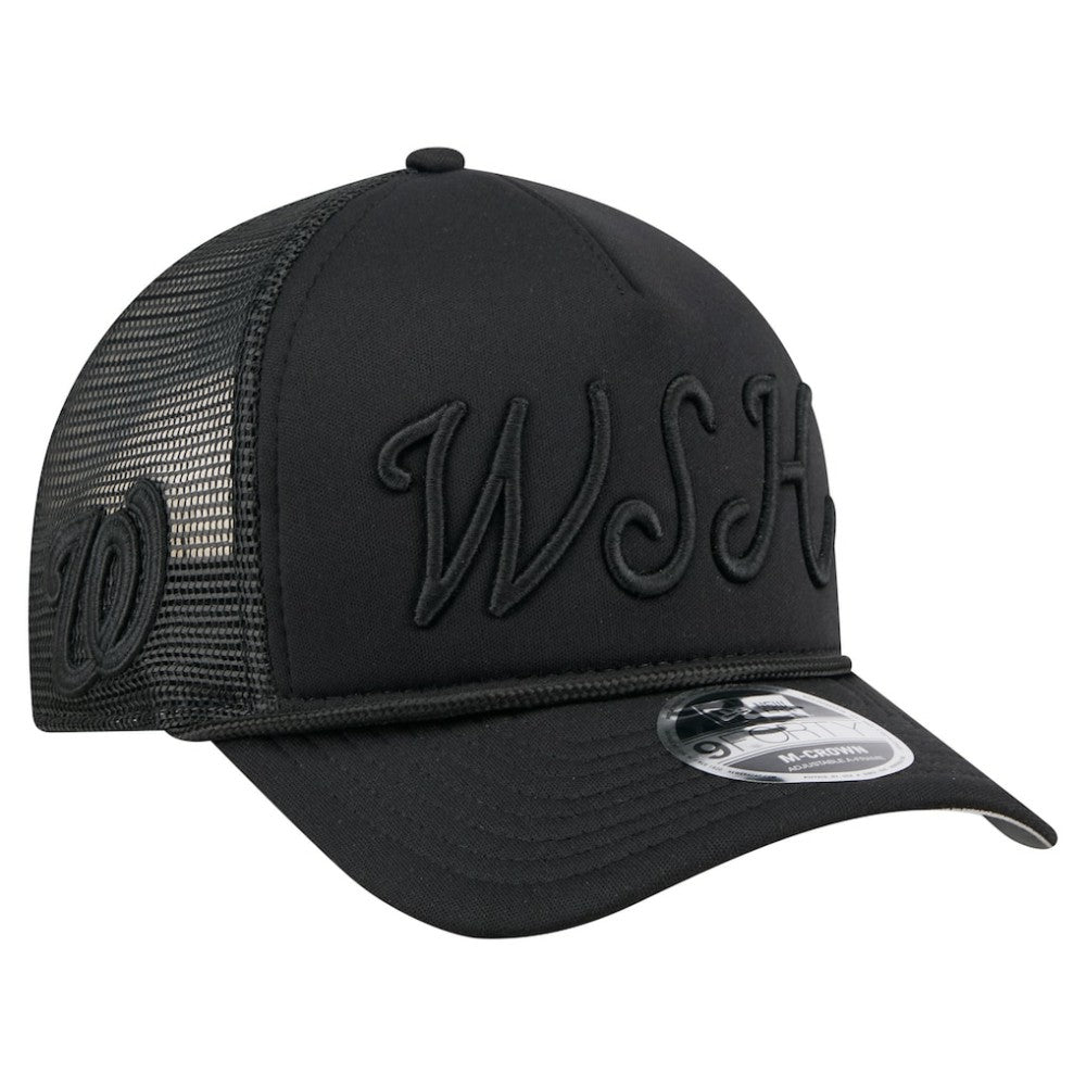 Washington Nationals New Era City Initial 9FORTY A-Frame M-Crown Adjustable Trucker Hat - MLB Hats