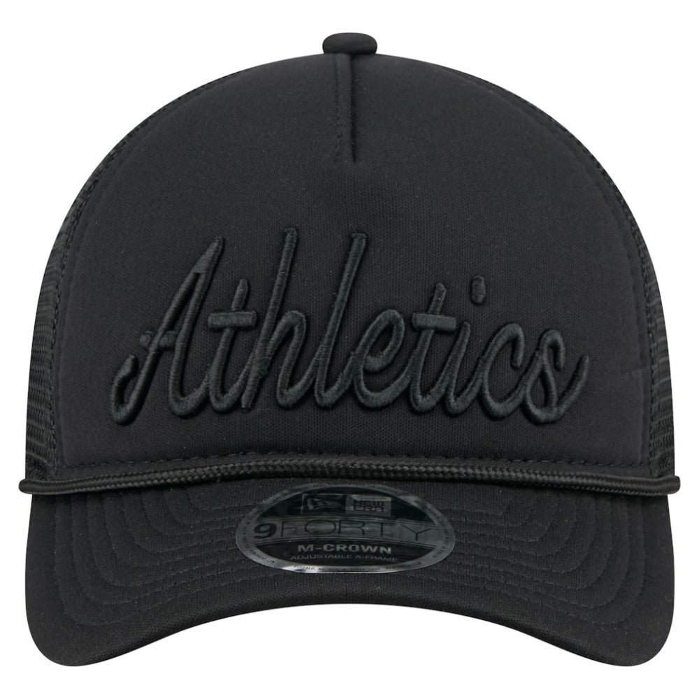 Athletics New Era City Initial 9FORTY A-Frame M-Crown Adjustable Trucker Hat - MLB Hats