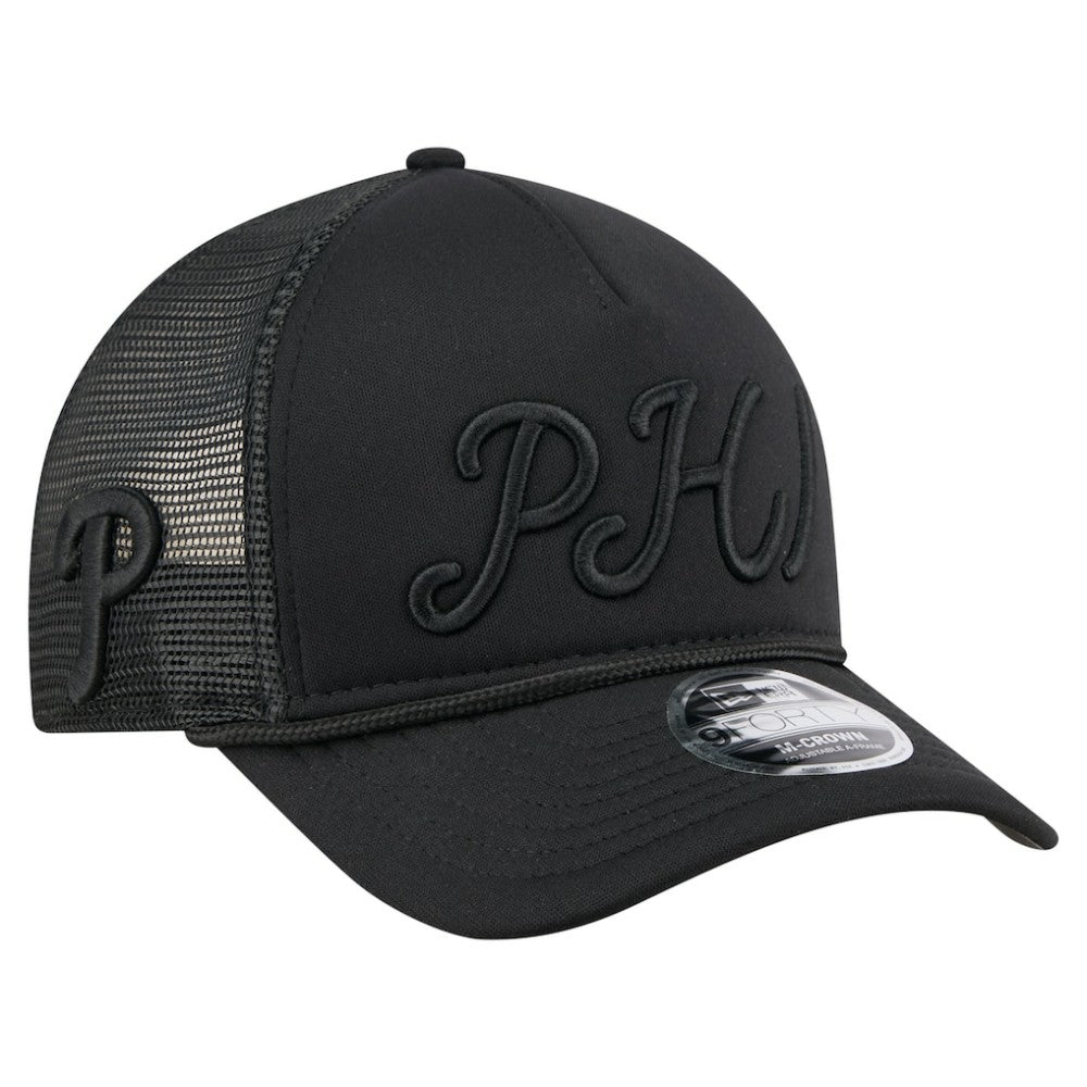 Philadelphia Phillies New Era City Initial 9FORTY A-Frame M-Crown Adjustable Trucker Hat - MLB Hats