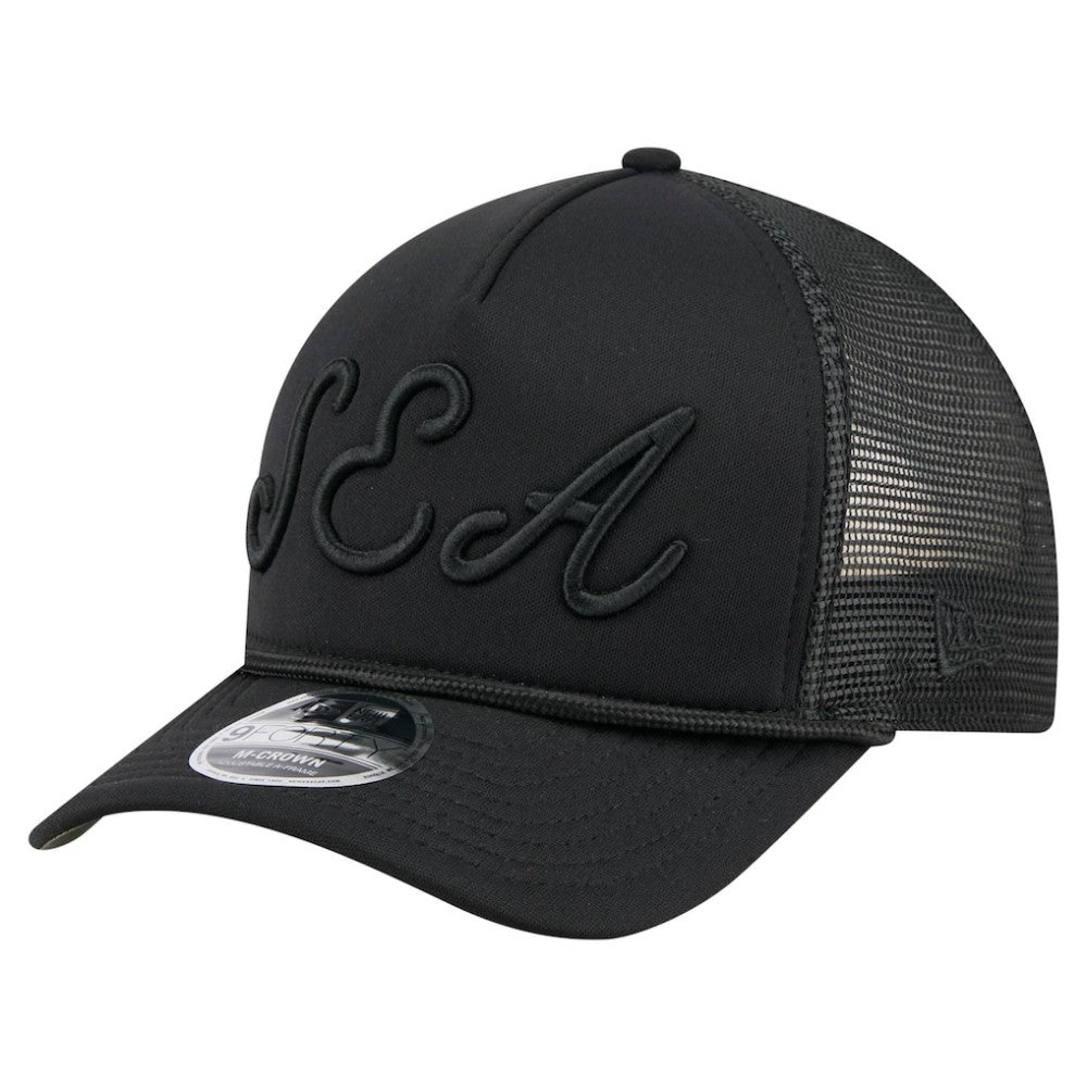 Seattle Mariners New Era City Initial 9FORTY A-Frame M-Crown Adjustable Trucker Hat - MLB Hats