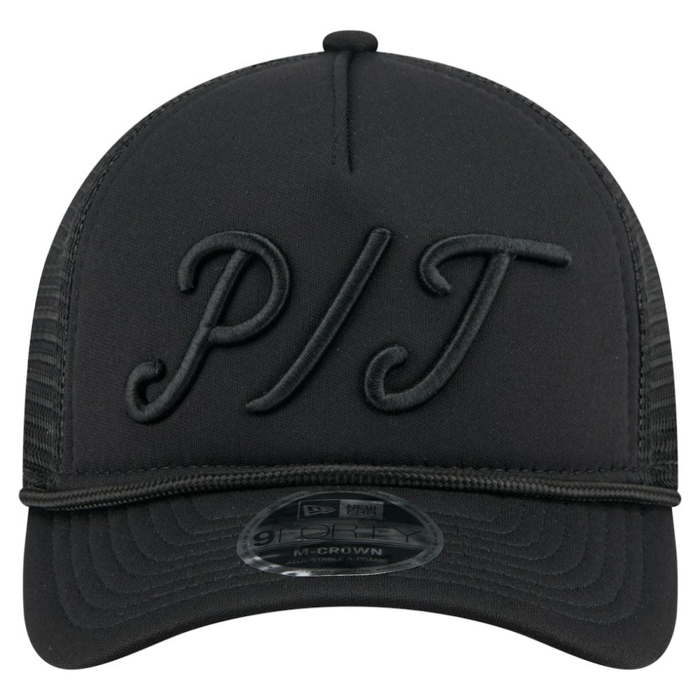 Pittsburgh Pirates New Era City Initial 9FORTY A-Frame M-Crown Adjustable Trucker Hat - MLB Hats