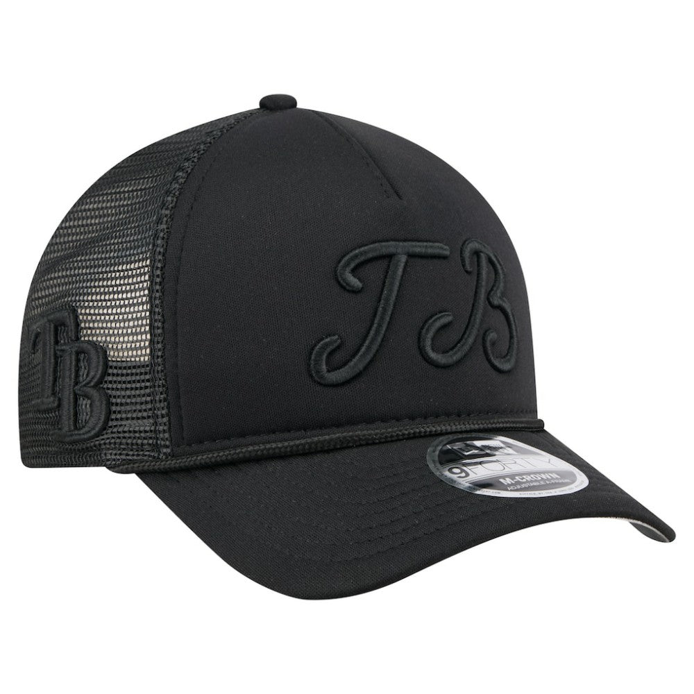 Tampa Bay Rays New Era City Initial 9FORTY A-Frame M-Crown Adjustable Trucker Hat - MLB Hats